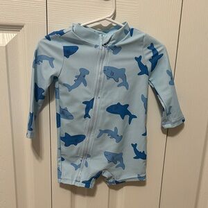 Carter's Light Blue Shark Rashguard